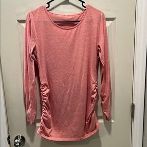 Women's Pink-peach Long Sleeve Maternity Top